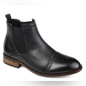 Vance Co. Black Vegan Leather Chelsea Boots